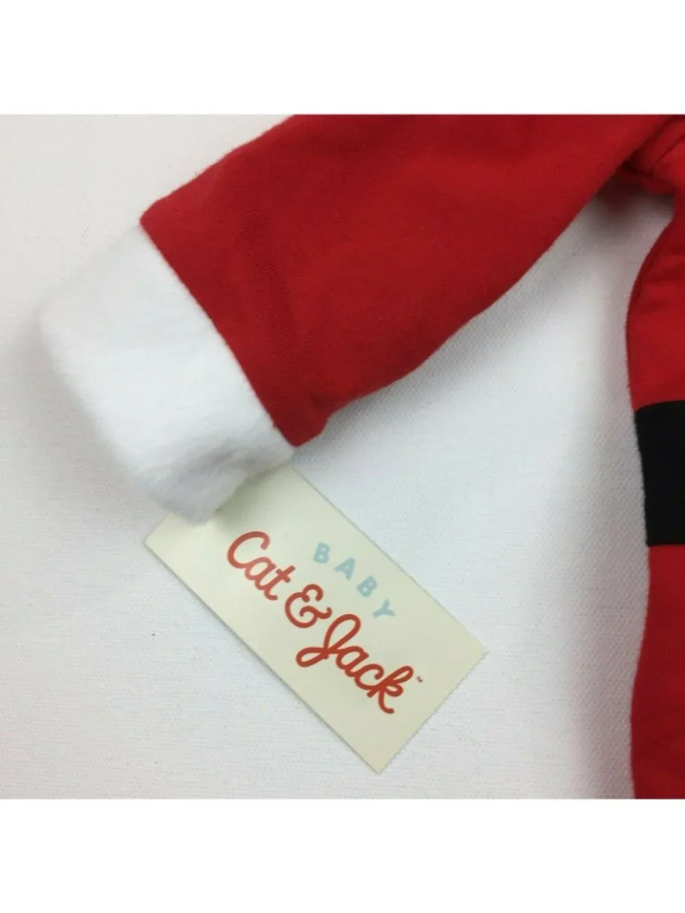 Cat & Jack Baby Boy Red Hooded Santa Suit Christmas One Piece Outfit Size 3-6 mo
